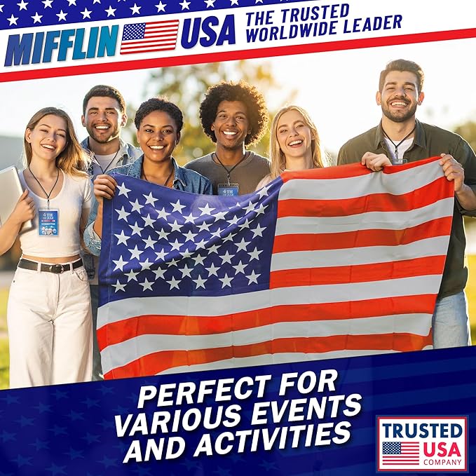 Mifflin-USA Passport & Card Holders (Clear, 4x6 Inches, 50 Pack), Extra Large ID Name Badge Holder, Zipperless Vertical Plastic Card Holders