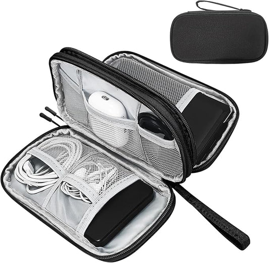 SMONT Versatile Travel Organizer Durable Tech Bag with Built in Cord Organizer Travel Features The Ideal Travel Cord Organizer to Keep You Connected Anywhere Cable Organizer Bag Black