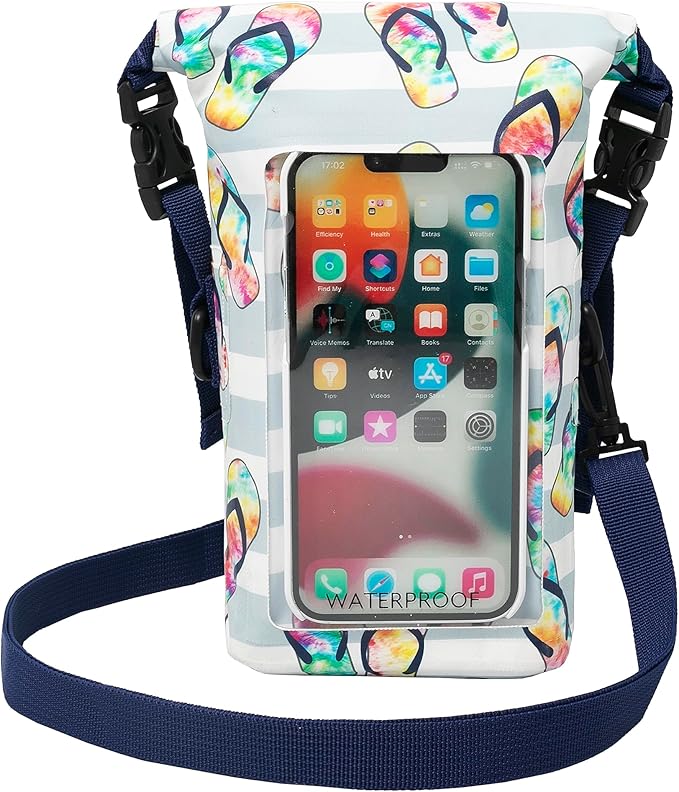 geckobrands Waterproof Phone Tote with 2L Dry Bag and Adjustable Strap – Protect Your Phone and Valuables While on The Go