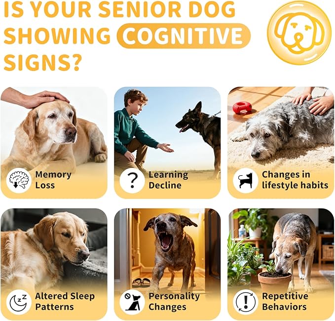 Advanced Calming Chews for Dogs-Brain & Composure Support with 7 Mushrooms, Ashwagandha, Omega-3 DHA & EPA, Anxiety Relief Dog Calming Treat, ll Breeds & Sizes Puppy, Chicken Flavor, 135Ct