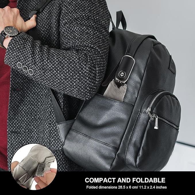 LEAGERA Compact Travel Umbrella for Purse - Flat Handle, Waterproof for Light Rain