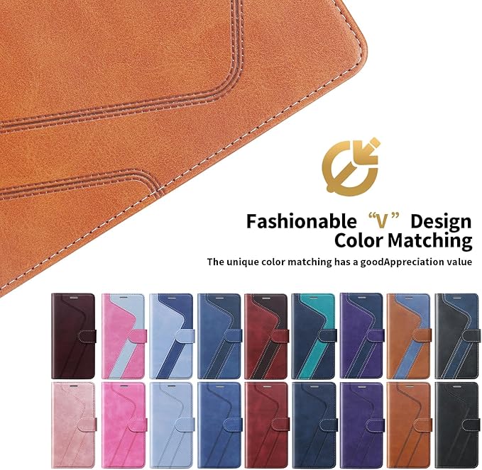 CIVICASE for iPhone 15 Plus Wallet Case,Leather Flip Case RFID Blocking Credit Card Holder Folio Magnetic Stand TPU Shockproof Cover Compatible with iPhone 15 Plus Brown