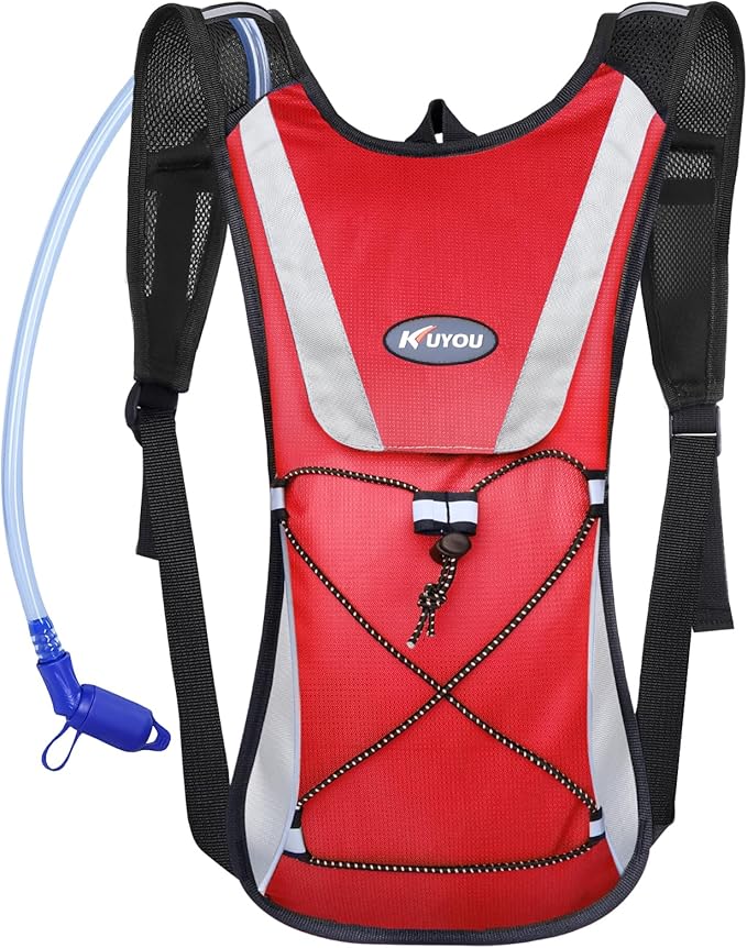 KUYOU Running Hydration Vest - Lightweight Insulated Hydration Backpack with 2L Water Bladder, Adjustable Chest Straps and Reflective Water Backpack for Trail Running Marathon Race Hiking Cycling