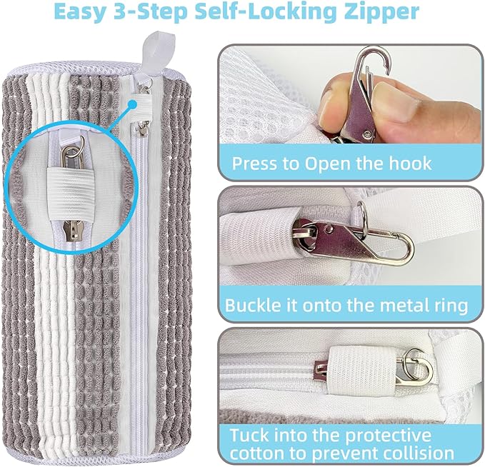 Shoe Washing Machine Bag 2pc Shoe Bags for Washing Machine Reusable Shoe Laundry Bags With Unique Self-locking Zipper Design for All Tennis Slippers Sneakers