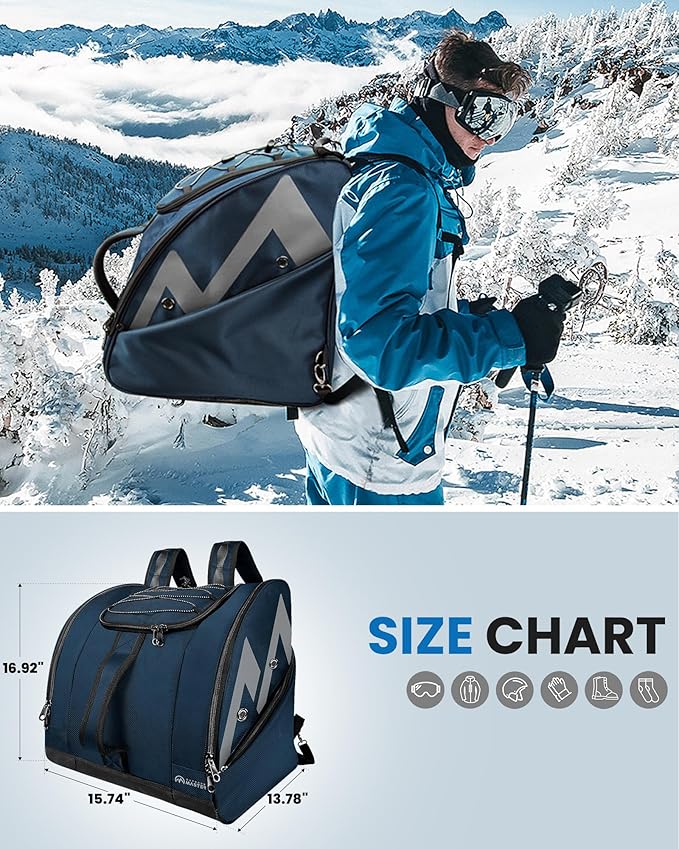 OutdoorMaster Boot Bag - 50L Ski Boots and Snowboard Boots Bag, Excellent for Travel with Waterproof Exterior & Bottom - for Men, Women and Youth