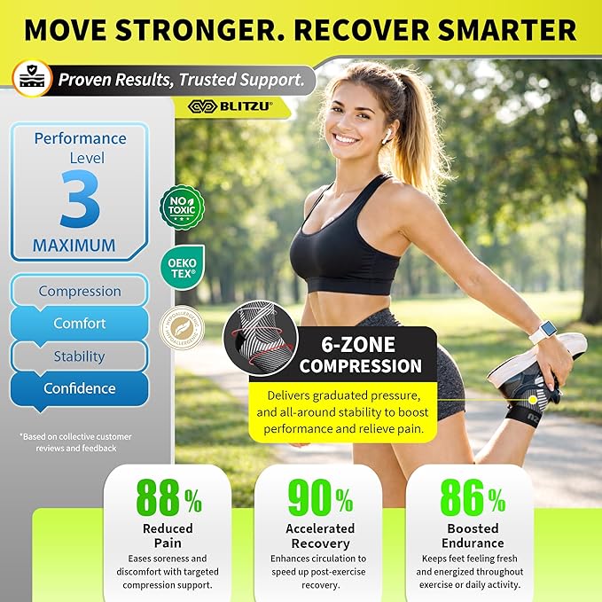 Compression Socks for Plantar Fasciitis, Achilles Tendonitis, Arthritis Relief, Ankle Brace Compression Sleeve with Foot Arch Support, Ankle Wrap for Women, Men, Swelling & Heel Pain White L-XL