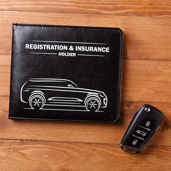 CANOPUS Car Registration & Insurance Holder with Magnetic Closure, Vehicle Document Organizer, Auto Glove Box Wallet, Includes 2 EZ Pass Strip Sets – SUV