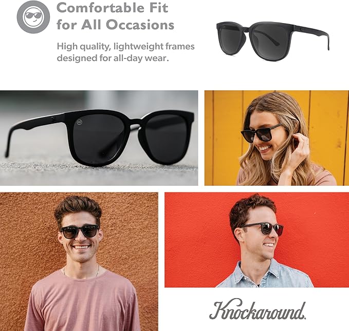 Knockaround Paso Robles Polarized Sunglasses for Women & Men - Impact Resistant Lenses & Full UV400 Protection