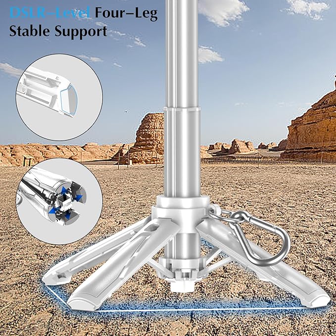 Mini Selfie Stick Tripod, 41.5cm Extendable Grip Phone Tripod with Detachable Remote Pocket Size, 4-in-1 Mini Phone Grip, 10m Wireless Shutter, Vlog Livestreaming Photography （White）