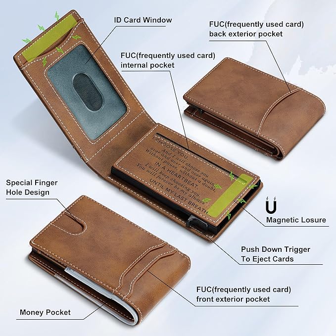 furid Gifts for Husband Him Valentines: Smart Wallet Rfid Blocking - Gift For Boyfriend Father at Birthday Valentines Day Anniversary