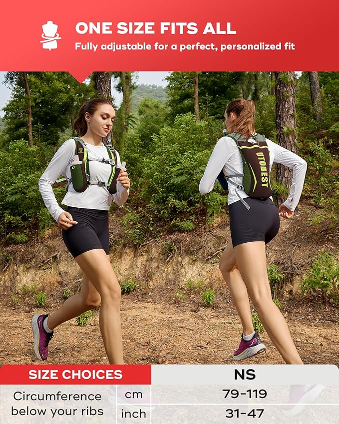 Running Vest, 5L Hydration Vest Lightweight, Breathable and Sweatproof Running Backpack, Adjustable Running Hydration Vest for Trail Running Marathon Race Jogging Cycling