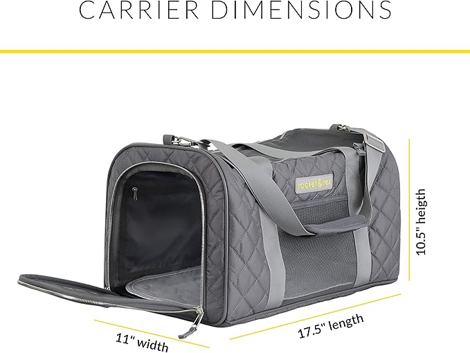 rocket & rex Dog Carrier Airline Approved. Soft-Sided Cat Carrier, Pet Carrier. Everyday Use, Car, Plane Travel. Collapsible, Rigid Frame for Easy Storage.