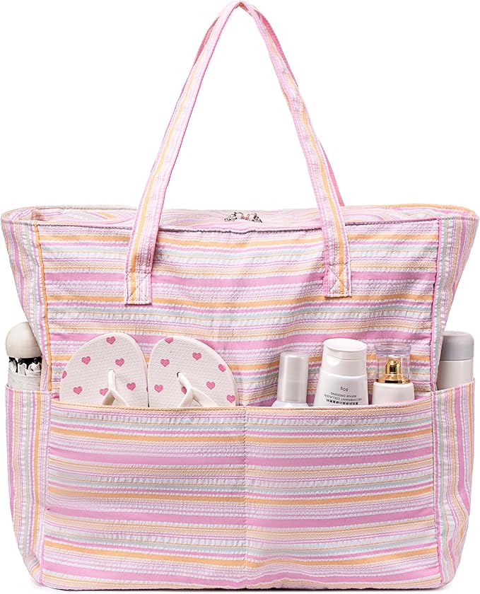 Bluboon Waterproof Beach Tote Pool Bags for Women Ladies Extra Large Carry On Bag With Wet Compartment for Weekender Travel