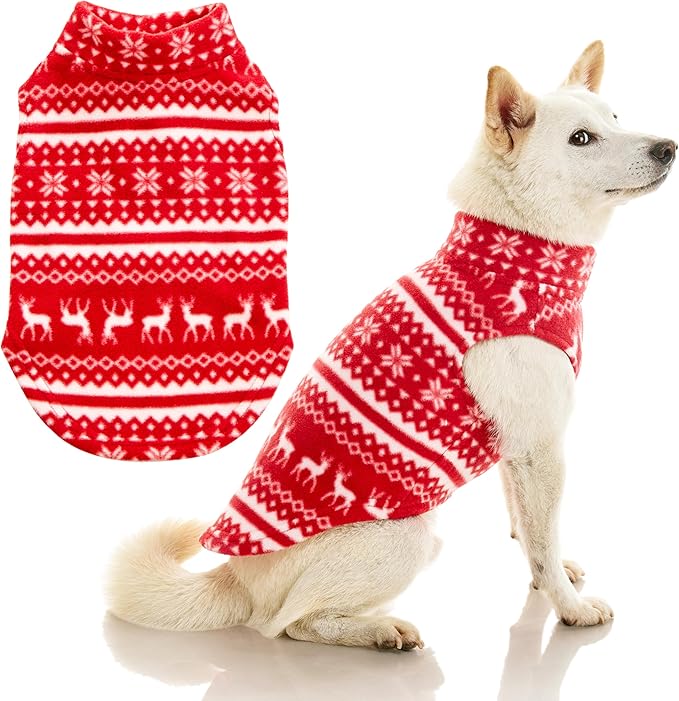 Gooby - Stretch Fleece Vest, Pullover Fleece Vest Jacket Sweater for Dogs, Reindeer Red, 2X-Large