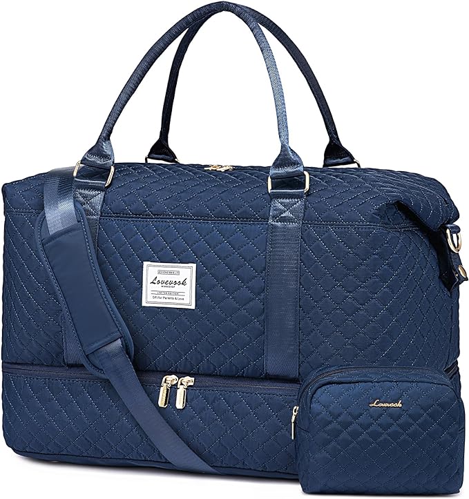 LOVEVOOK Travel Duffle Bag,Weekender Bags for Women with Shoe Compartment，Carry on Overnight Bag with Toiletry Bag,Gym Duffel Bag with Wet Pocket, Hospital Bags for Labor and Delivery