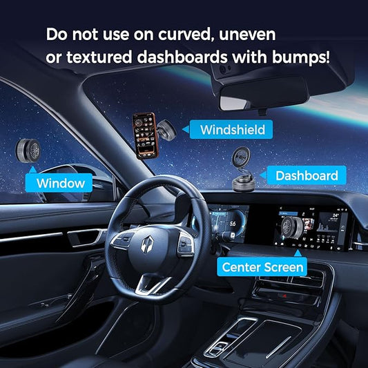 2026 Upgraded 360° Nano Gel Vacuum Magnetic Car Phone Holder,Reinforced Ultra Suction Cup Pocket Size Foldable Phone Mount for Dashboard/Gym/Mirror MagSafe iPhone Air 17 16 15 14 13 12 Pro Max (Black)