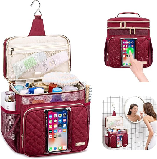Large Toiletry Bag for Women Men,Bathroom Bag,Water Resistant Portable Shower Caddy for College Dorm,Hanging Toiletry Bags for Traveling,Gym Camping Cruise Ship Travel Essentials Shower Bag