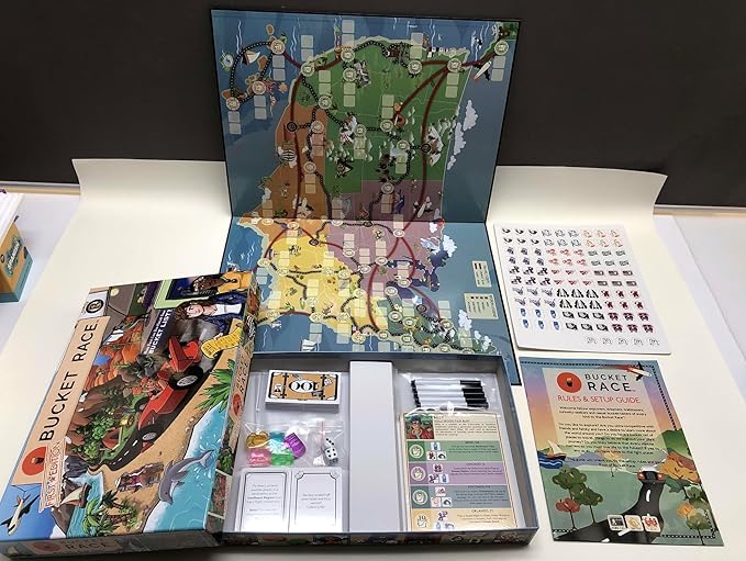 Bucket Race Strategy Board Game - Strategic Adventure Friends and Family Games for Kids and Adults - Easy-to-Learn Competitive Group Gameplay for 3-5 Players and Ages 10+ - Takes 45-60 Minutes to Play