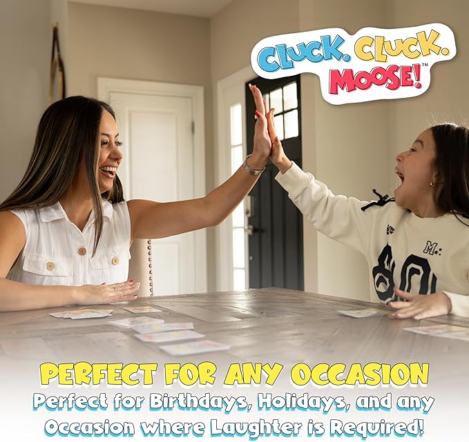 Hour Time Games Cluck Cluck Moose – Hilarious Animal-Themed Card Game for a Fun Family Game Night, Family Games for Kids & Families, Reunion Gift Ideas, Stocking Stuffer & Goodie Bag Gift for Ages 4+