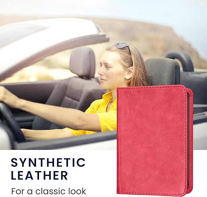 kwmobile Registration and Insurance Holder - Car Document Holder for Vehicle Documents and Cards - PU Leather - Black