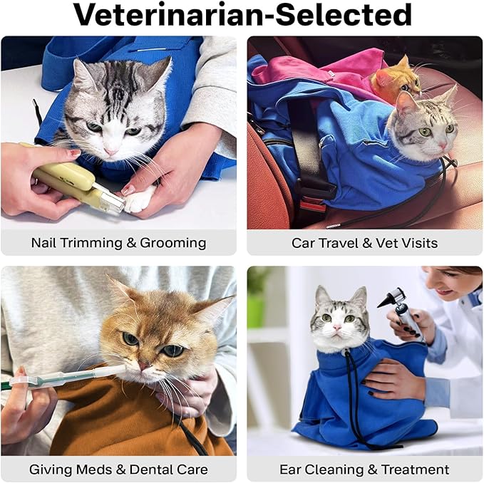 Amkune [Cozy Travel] Cat Carrier Pouch, Soft Sided Cat Sling Bag for Small Medium Cats, Carrying Sack, Restraint for Nail Trimming, Grooming,Caramel Small Upgrade