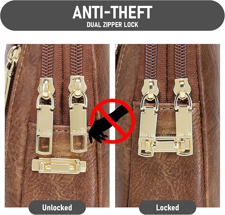 INICAT Travel Small Crossbody Sling Bags Women Cross Body Purses Passport Holder Vegan Leather Fanny Packs Birthday Gifts