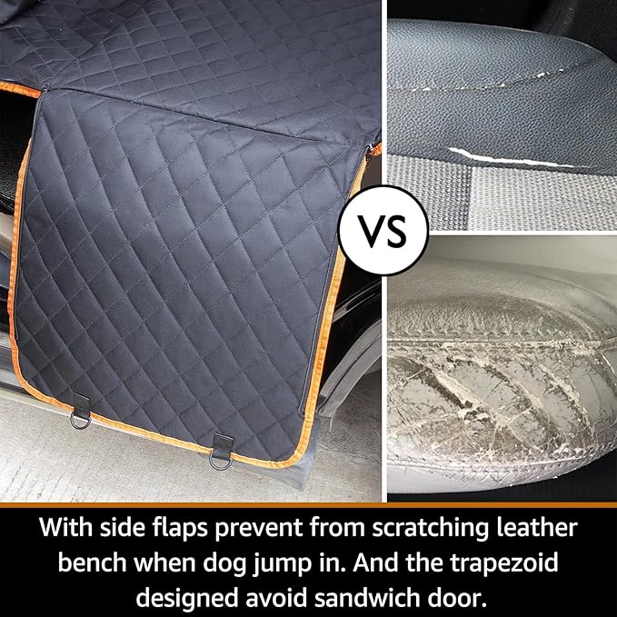 iBuddy Dog Car Seat Covers 100% Waterproof, Dog Seat Cover with Side Flaps from Scratching, Pet Seat Cover for Back Seat of Car/SUV/Truck Machine Washable… (Truck)