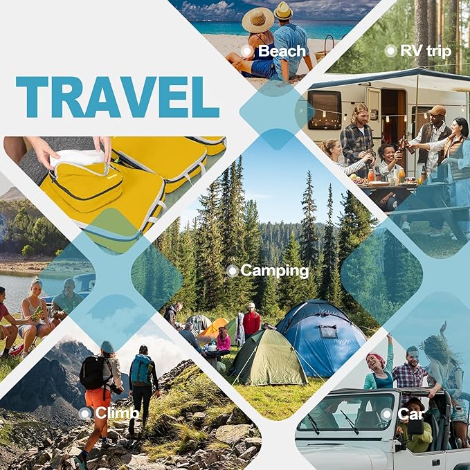 Gonex Compression Packing Cubes, 3pcs/4pcs Expandable Storage Travel Luggage Bags Organizers