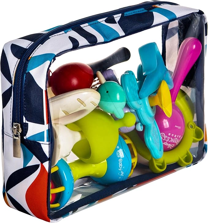 TSA Approved 5-Piece Diaper Bag Organizer Pouch Set Clear Waterproof TPU Kids Toiletry Storage Set Travel Packing Clutch Cube Bags for Baby Nursing