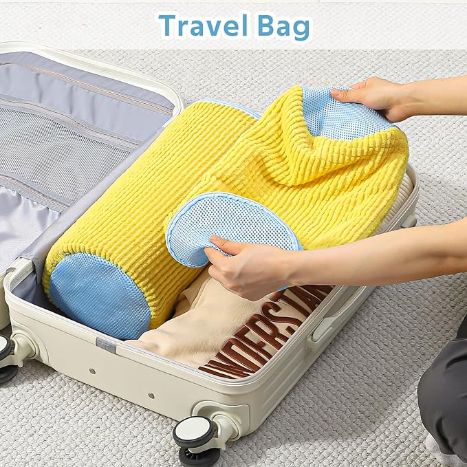 Shoe Washing Machine Bag - 2pcs Laundry Shoe Bags for Washing Machine, 360° Deep Clean Reusable Sneaker Tennis Shoe Cleaning Bag for Washer and Dryer for Most Sizes, Yellow, 15 * 7.5 inches