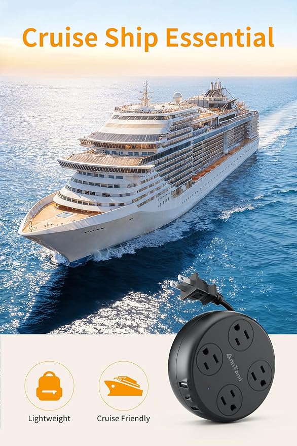 Japan Travel Adapter with USB C, US to Japan Plug Adapter with 4 Outlets 3 USB Ports, Type A Outlet Adapter for US to China Mexico Philippines Canada Peru Thailand Vietnam (Black)