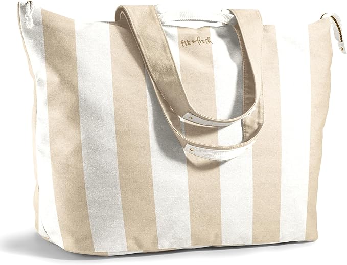 Fit & Fresh Large Beach Bag for Women - Extra Large Travel Tote With Pockets