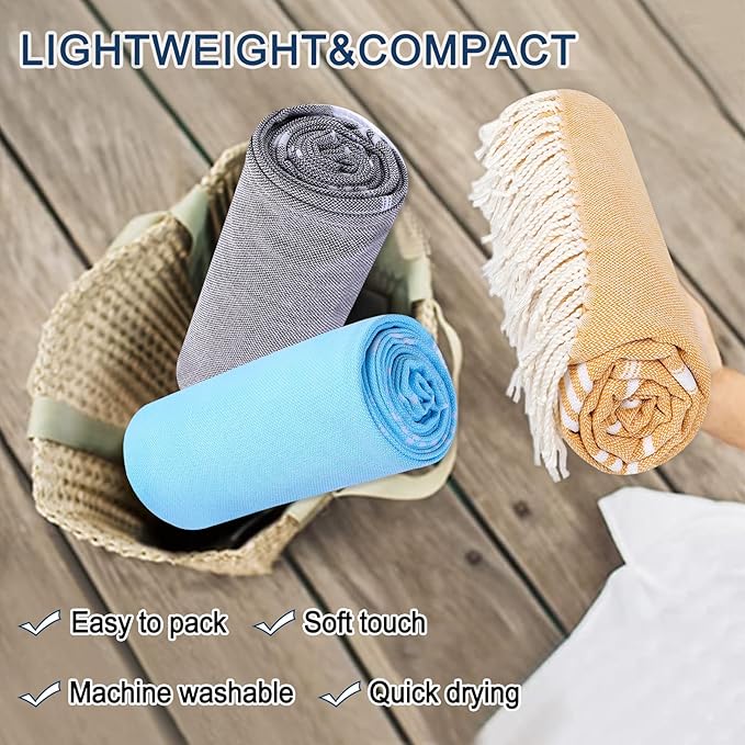 Beach Towel 2 Pack,Sand Free Beach Towels Oversized 39 x 72,Turkish Beach Towel Quick Dry Towel,Lightweight Pool Towels for Adults Travel Towel,Cool Beach Essentials Super Absorbent Towels