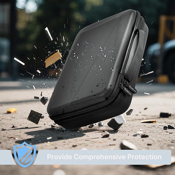 Electronics Organizer Travel Case for MacBook Power Adapter Charger Cables, Double Layer for Mouse, Power Banks, IPad, Airpods, for Apple Pencil, USB Flash Disk SD Card and Other Accessories - Black