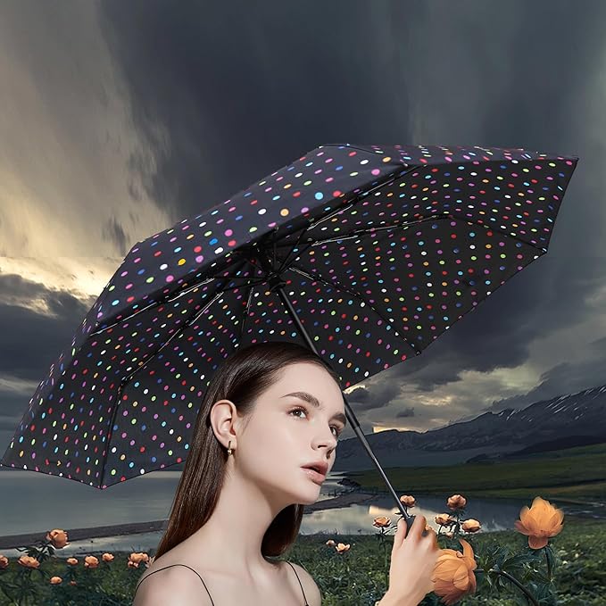 MRTLLOA 42/49 Inch Compact Windproof Travel Umbrella for Rain, Lightweight, Portable, Automatic, Strong, Waterproof Folding Umbrellas for Women, Men and Teenagers
