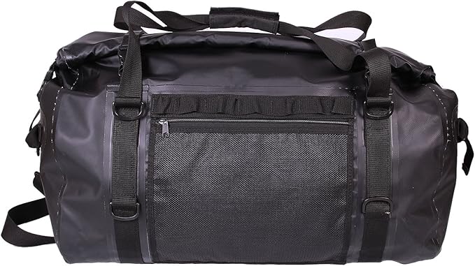 Waterproof Duffle Bag for Travel and Camping with Roll-Top Closure, Durable, All-Weather, and Versatile Dry Bag - Rockagator Mammoth Series (90 Liter, Black)