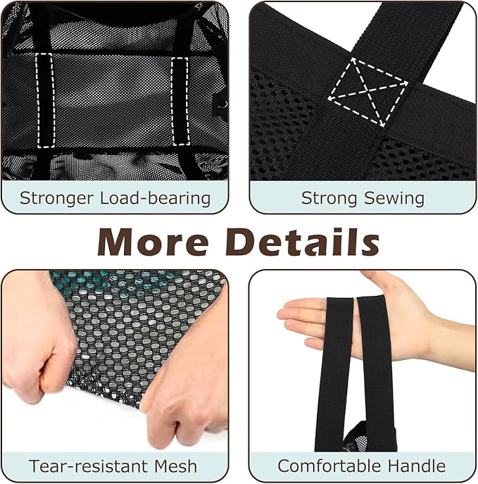 Mesh Beach Bag, Large Beach Tote with Zipper Pocket for Family Pool Bag for Toys & Vacation Essentials