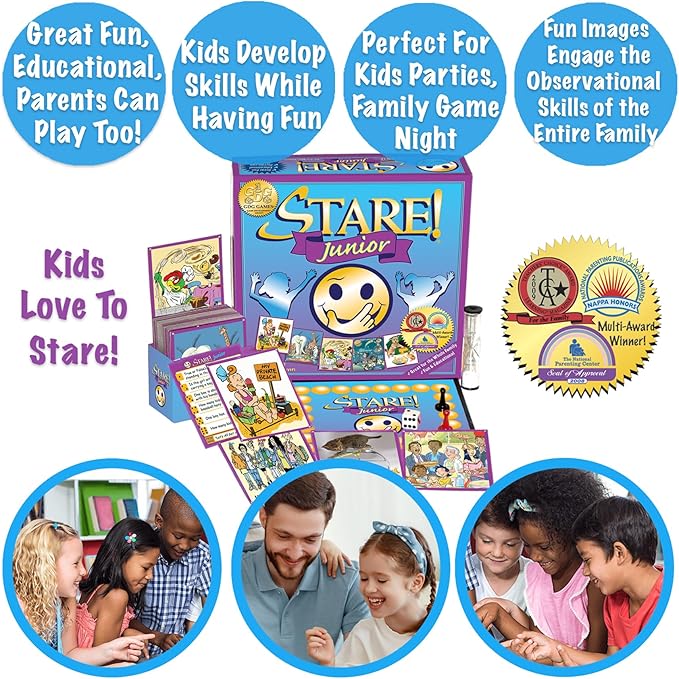 Stare Junior — The Exciting, Award-Winning Game of Memory and Observation — Fun & Educational for The Whole Family, Ages 6 and Up