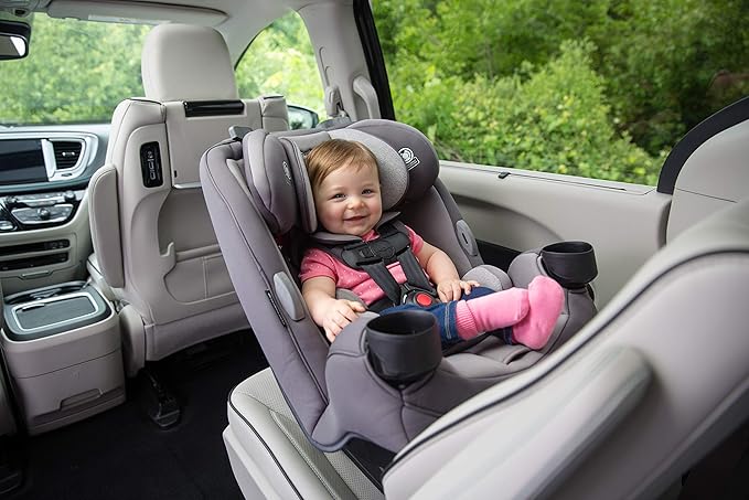 Safety 1st Grow and Go All-in-One Slim Convertible Car Seat, Rear Facing, 5-40 lbs, Forward Facing (30–65 lbs), High Back Booster Seat 40-100 pounds, Evening Dusk