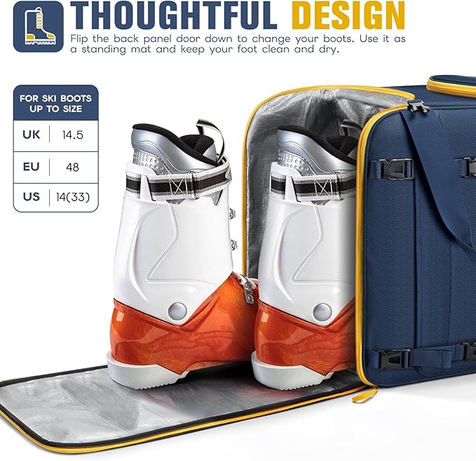 findway Ski Boot Bag, 55L Ski Boot bag Backpack 1680D Waterproof for Skis, Ski Helmet, Ski Boots, Snowboard & Accessories