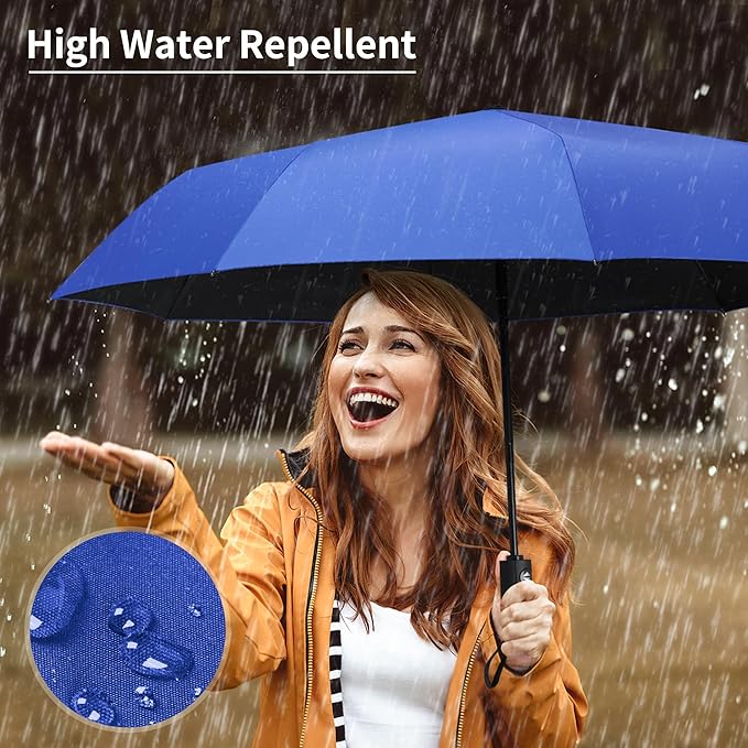 Seniny Windproof Travel Umbrella, Automatic Umbrellas for Rain, Portable & Compact Umbrellas for Backpack, Strong UV for Protection, Folding Small Sun Umbrella for Car, Walking