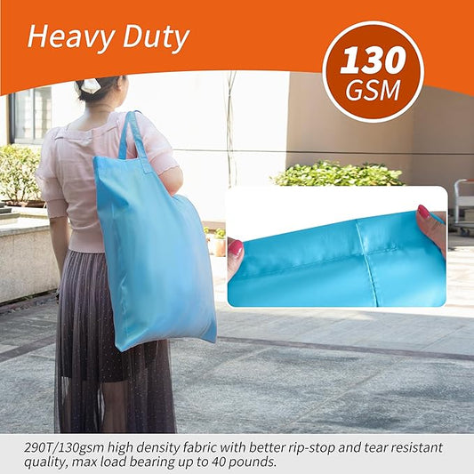 Polecasa Small Heavy Duty Laundry Bag with 130gsm Tear Resistant Fabric and Handles, Easy to Carry Durable Dirty Clothes Drawstring Bag, Perfect for College Dorm, Travel 21”x24”,Gulf Blue