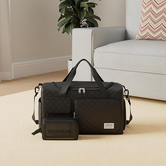 Small Gym Bag for Women, Travel Duffle Bag Carry On Weekender Bag with Shoe Compartment