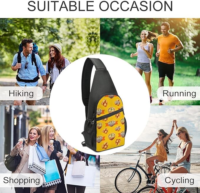 SWEET TANG Anti Theft Sling Chest Bag Shoulder Backpack Chicken Flavor Ramen Noodle Soup Crossbody Bags Gym Sack, Polyester Daypack Lightweight for Men Women Travel Gym Sport Hiking