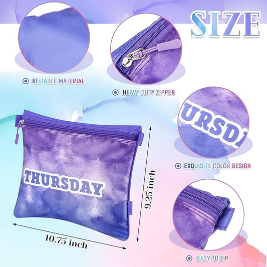 Paterr 7 Pcs Packing Cubes for Travel Kids Day of Week Compression Packing Bags Colorful Luggage Suitcase Organizers Bag for Travel(Gradient)