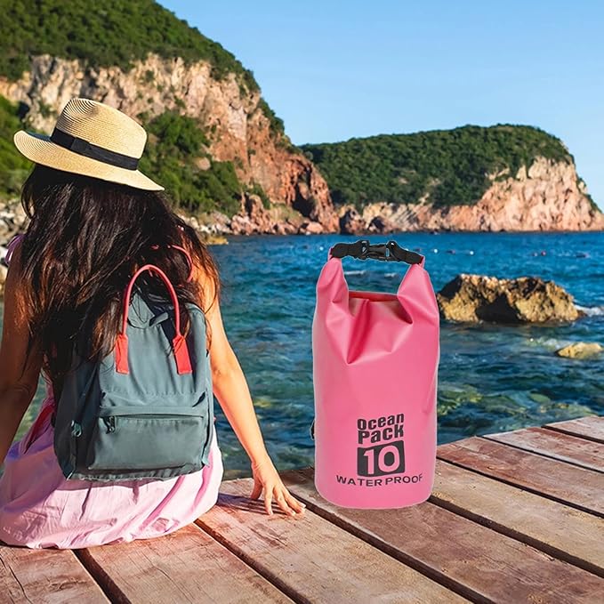 Dry Bag - Roll Top Lightweight Sack, Waterproof Storage Drybag, Secure Seal with Adjustable Strap, Adventure Accessory for Hiking Camping Swimming Fishing Boating Water Sports