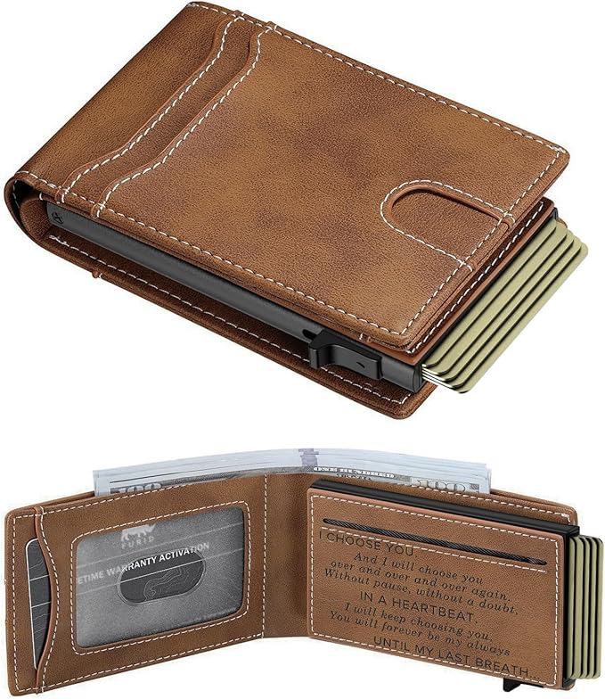 furid Gifts for Husband Him Valentines: Smart Wallet Rfid Blocking - Gift For Boyfriend Father at Birthday Valentines Day Anniversary