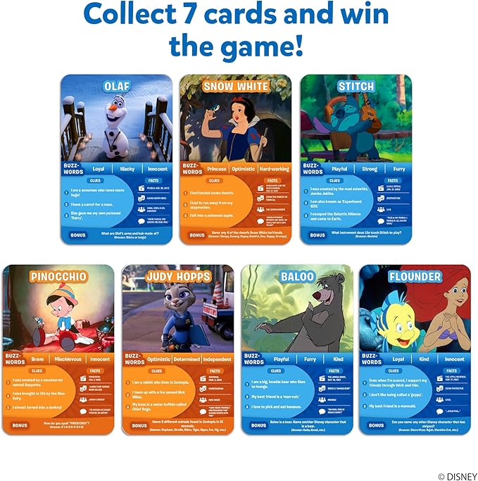 Skillmatics Guess in 10 Disney, Card Game, Christmas Stocking Stuffers for Girls, Boys, Kids, Teens, Adults Who Love Cinderella, Mickey Mouse, Moana, Travel Toy, Gifts for Ages 6, 7, 8, 9 and Up