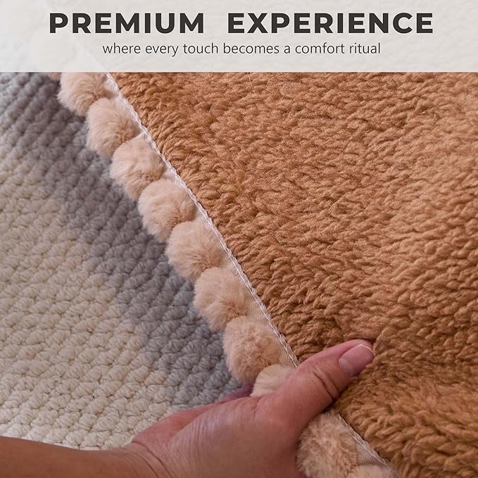 Sherpa Fleece Couch Cover for 3 Cushion Sofa, Brown, 71" x 134" - Pet Proof Sofa Covers Heavy Duty Scratch Resistant Pet Friendly Furniture Cover - Easy Install, Machine Washable