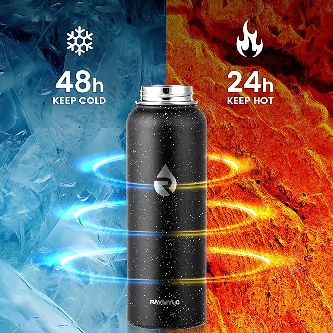 40oz Insulated Water Bottle, Triple Wall Vacuum Stainless Steel Water Bottles - Keeps Cold 48H, Reusable Metal water flask Jug for Gym, Sports, Camping, Hiking,Travel, Starry Sky-Black